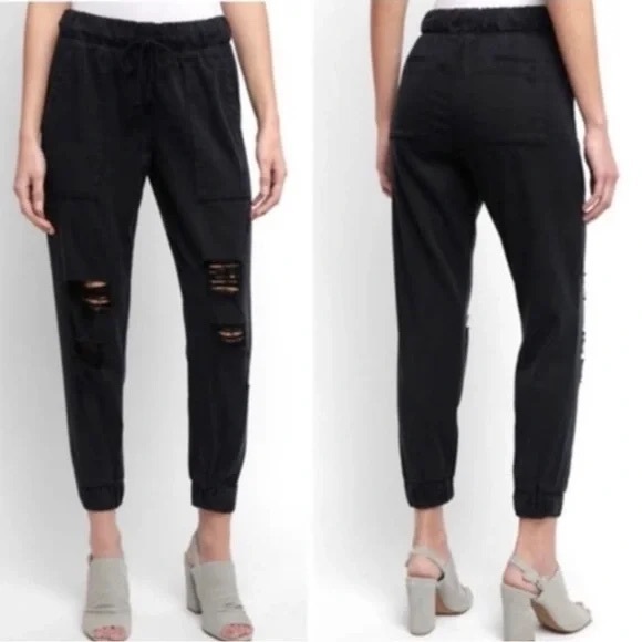 $145 Cloth & Stone Anthropologie Distressed Joggers - Picture 1 of 7